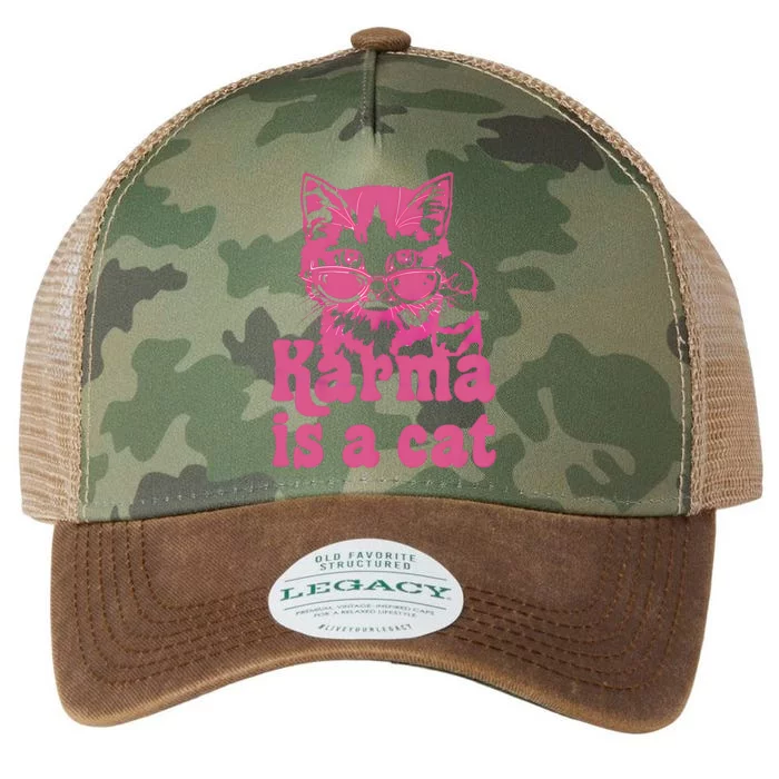 Cute Funny Cat Lover Karma Cat Legacy Tie Dye Trucker Hat