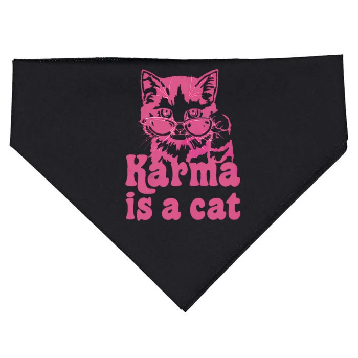 Cute Funny Cat Lover Karma Cat USA-Made Doggie Bandana