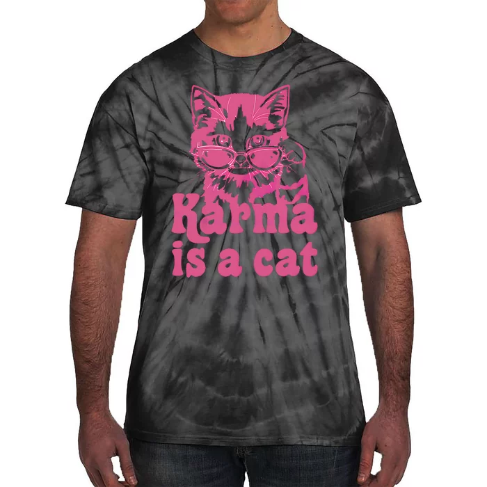 Cute Funny Cat Lover Karma Cat Tie-Dye T-Shirt