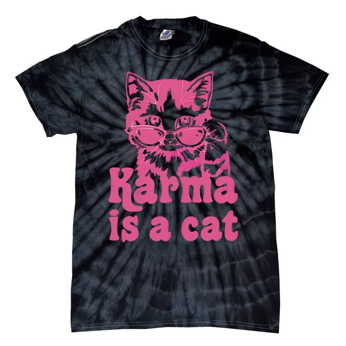 Cute Funny Cat Lover Karma Cat Tie-Dye T-Shirt