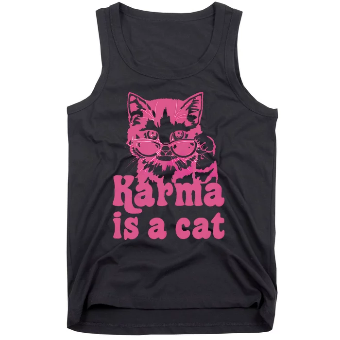 Cute Funny Cat Lover Karma Cat Tank Top