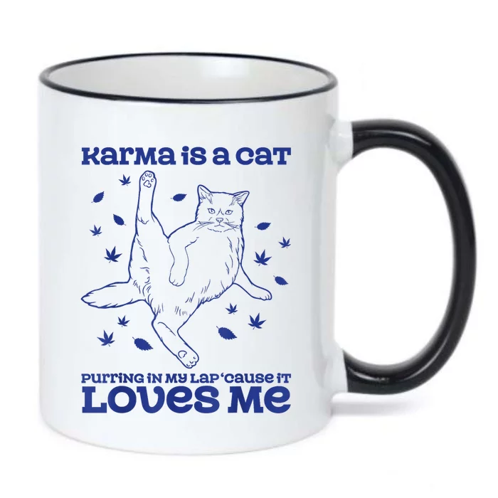 Cute Funny Cat Lover Karma Black Color Changing Mug