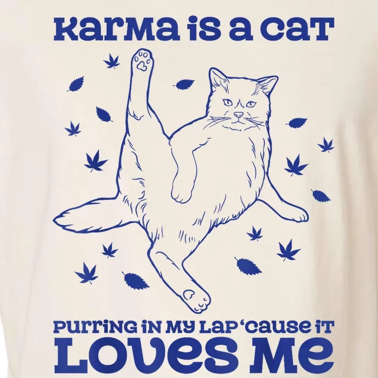 Cute Funny Cat Lover Karma Garment-Dyed Women's Muscle Tee