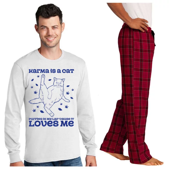 Cute Funny Cat Lover Karma Long Sleeve Pajama Set