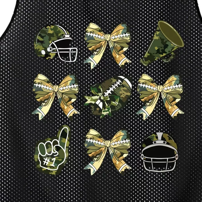 Camo Football Coquette Bow Football Mom Game Day Mesh Reversible Basketball Jersey Tank