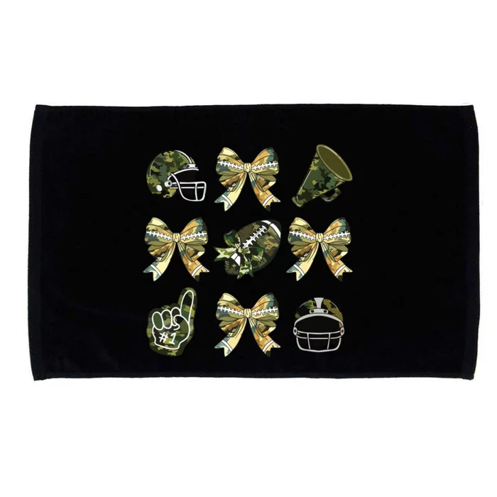 Camo Football Coquette Bow Football Mom Game Day Microfiber Hand Towel