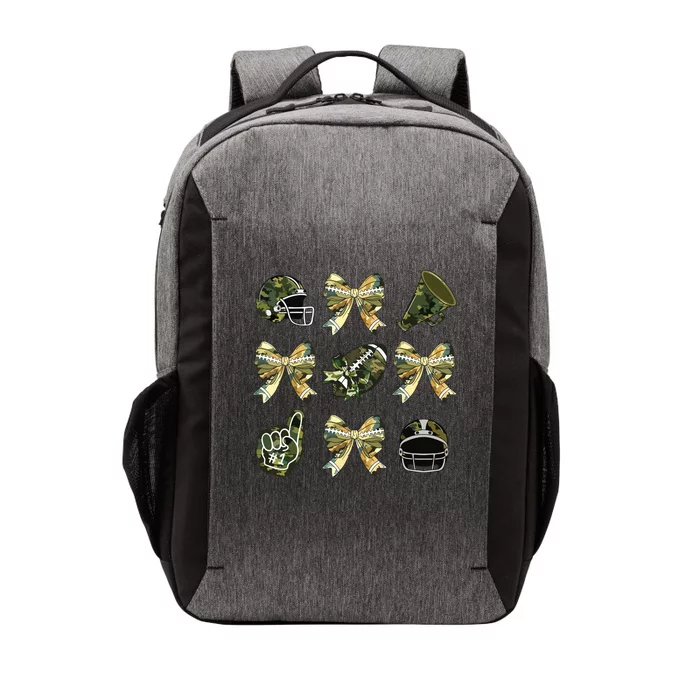 Camo Football Coquette Bow Football Mom Game Day Vector Backpack