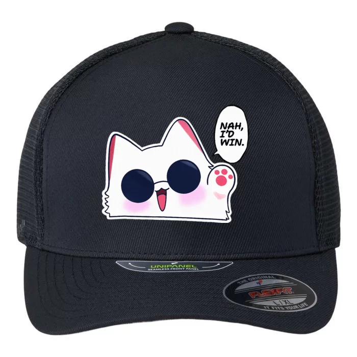 Cute Funny Cat Funny Anime Meme Nah ID Win Gojo Cat Flexfit Unipanel Trucker Cap