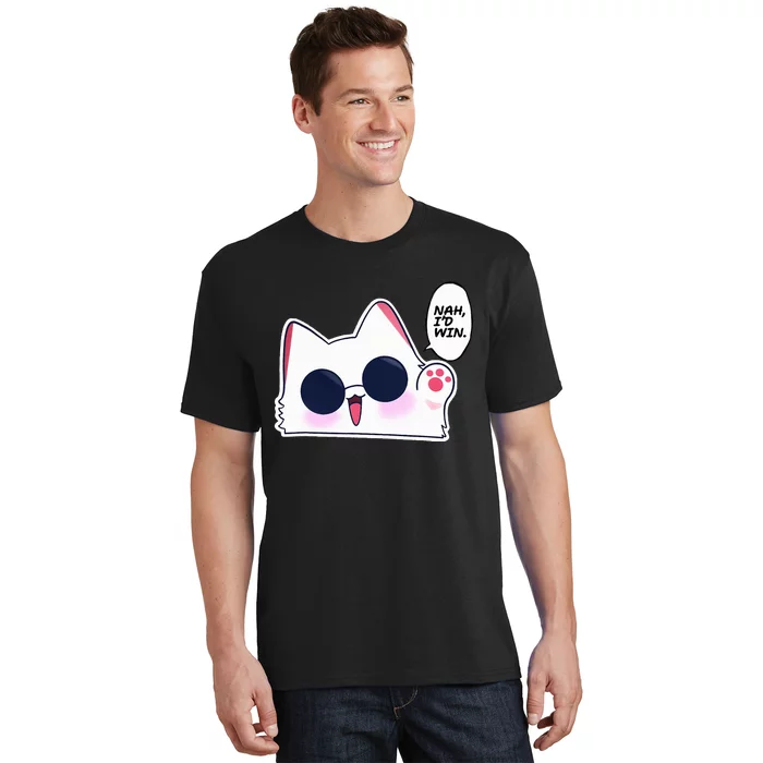 Cute Funny Cat Funny Anime Meme Nah ID Win Gojo Cat T-Shirt