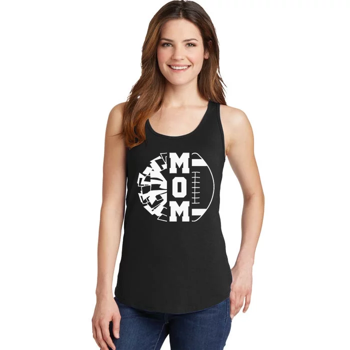 Cheer Football Cheerleading Mom Of Both Game Day Vibes Ladies Essential Tank