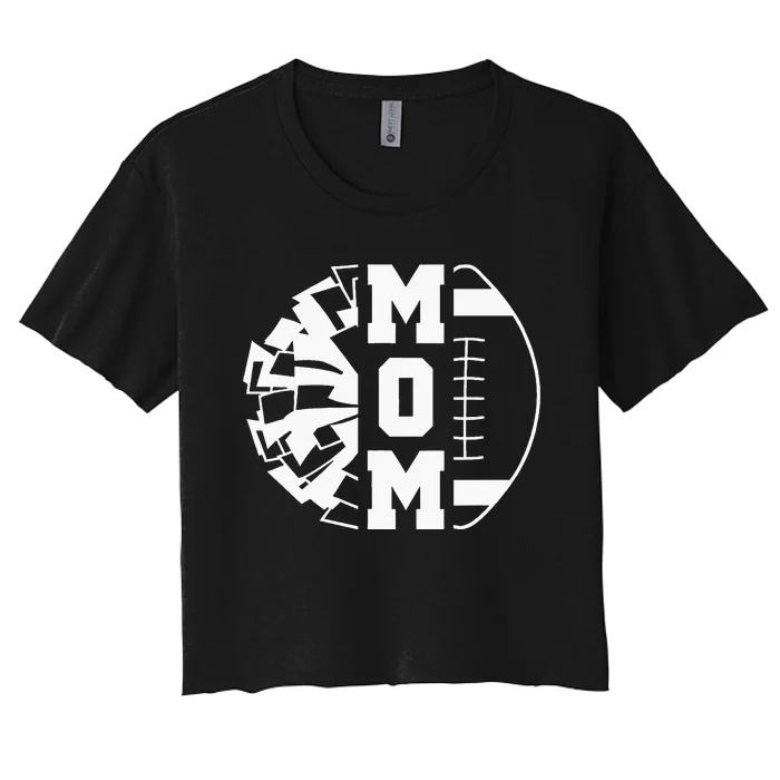 Cheer Football Cheerleading Mom Of Both Game Day Vibes Women's Crop Top Tee