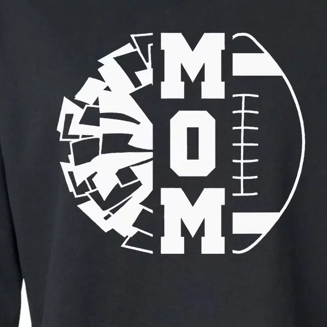 Cheer Football Cheerleading Mom Of Both Game Day Vibes Cropped Pullover Crew