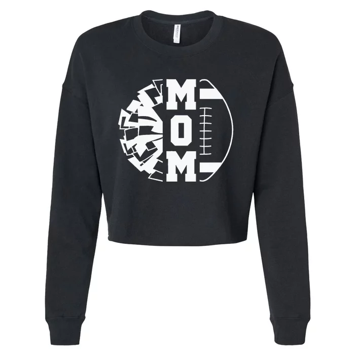 Cheer Football Cheerleading Mom Of Both Game Day Vibes Cropped Pullover Crew