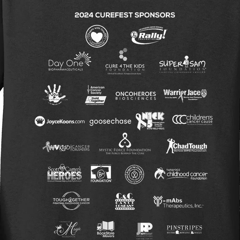 Curefest For Childhood Cancer 2024 Design 3 For Dark Fabric Kids Long Sleeve Shirt