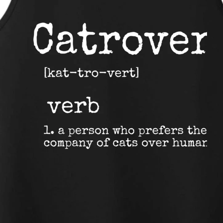 Catrovert Funny Cat Lover Performance Tank