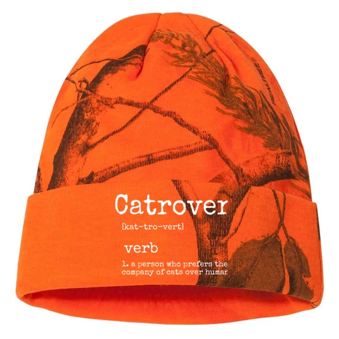 Catrovert Funny Cat Lover Kati - 12in Camo Beanie