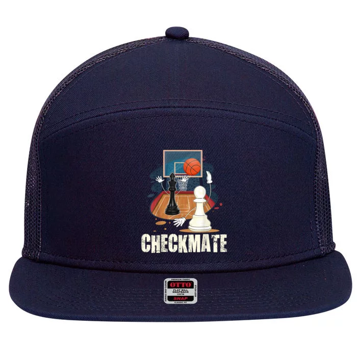 Checkmate Funny Chess Lovers Novelty Gifts Boy 7 Panel Mesh Trucker Snapback Hat