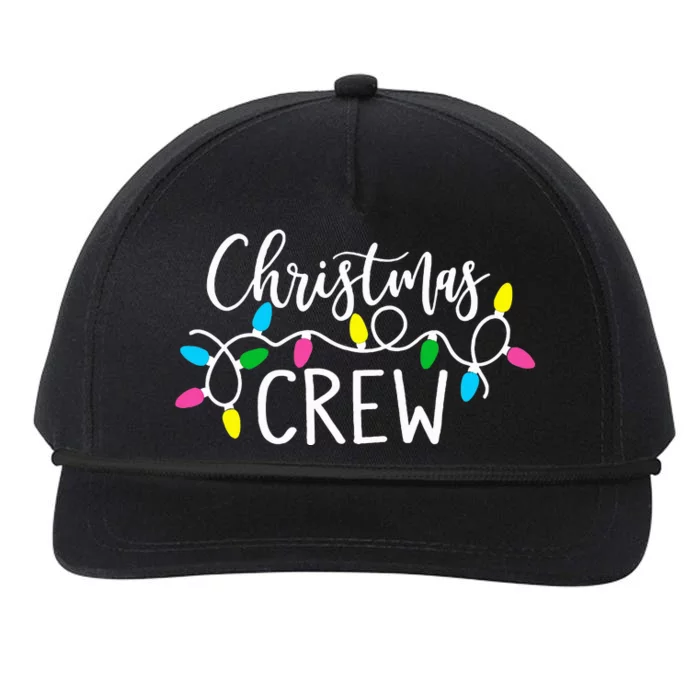 cute family christmas crew matching pajamas lights Snapback Five-Panel Rope Hat