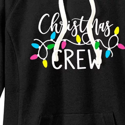 cute family christmas crew matching pajamas lights Women's Fleece Hoodie