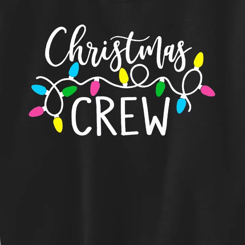 cute family christmas crew matching pajamas lights Kids Sweatshirt