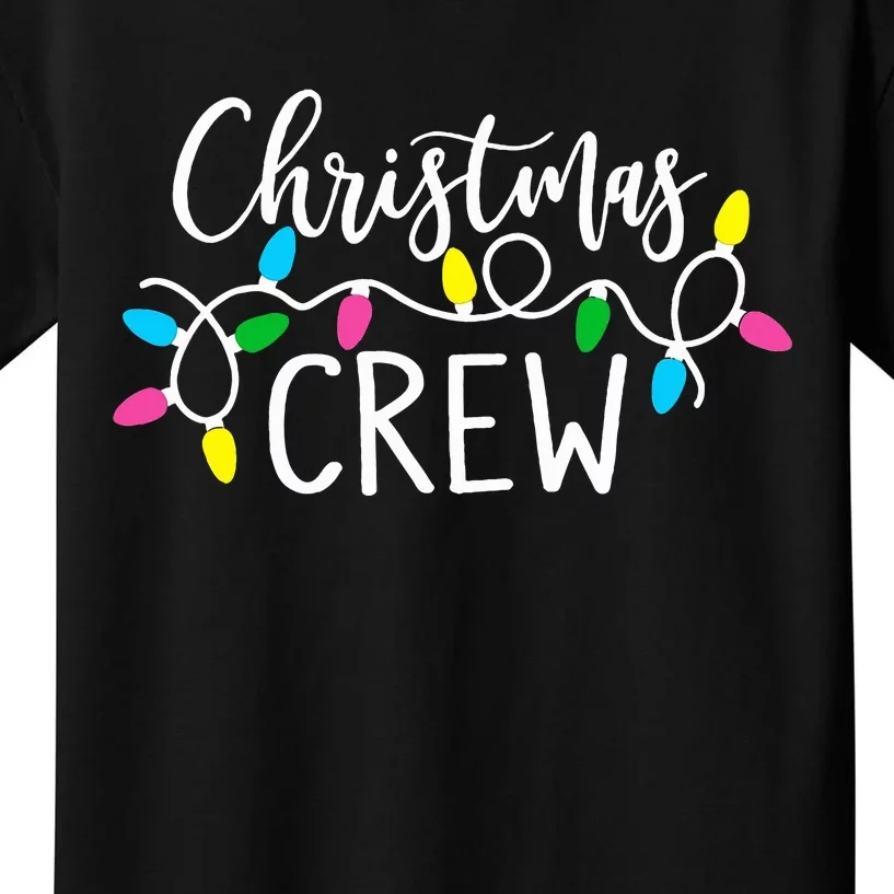 cute family christmas crew matching pajamas lights Kids T-Shirt