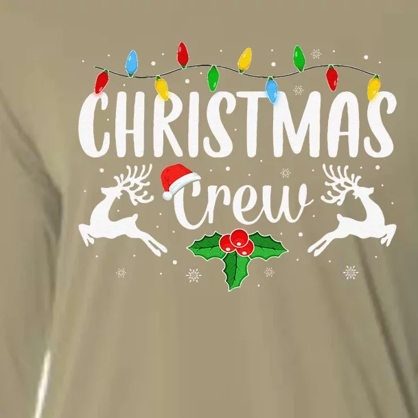 Cute Family Christmas Crew Matching Pajama Lights Cooling Performance Long Sleeve Crew