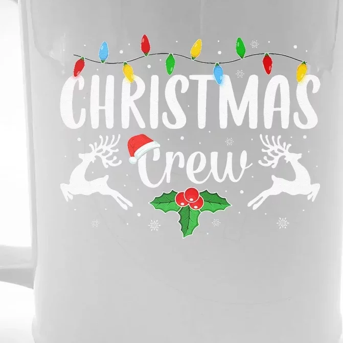 Cute Family Christmas Crew Matching Pajama Lights Front & Back Beer Stein