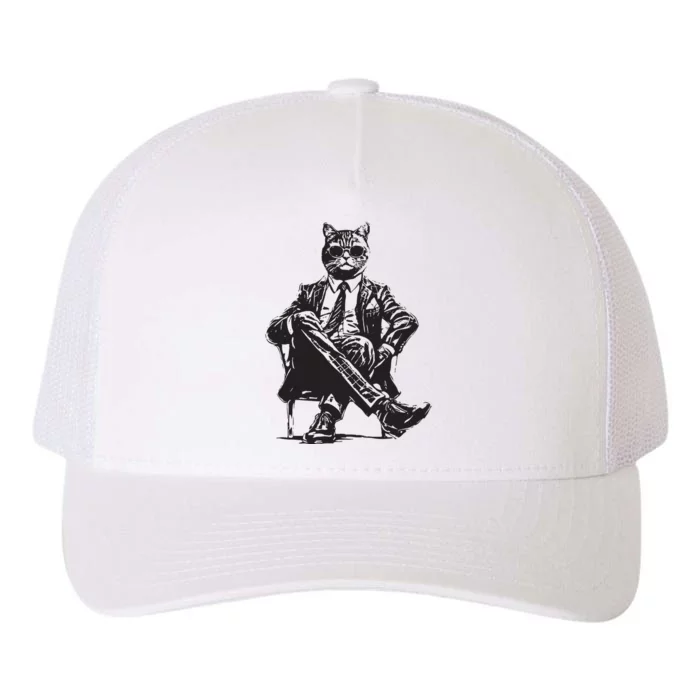 Cat Funny Cat Of Wall Street Womens TeesCat Yupoong Adult 5-Panel Trucker Hat