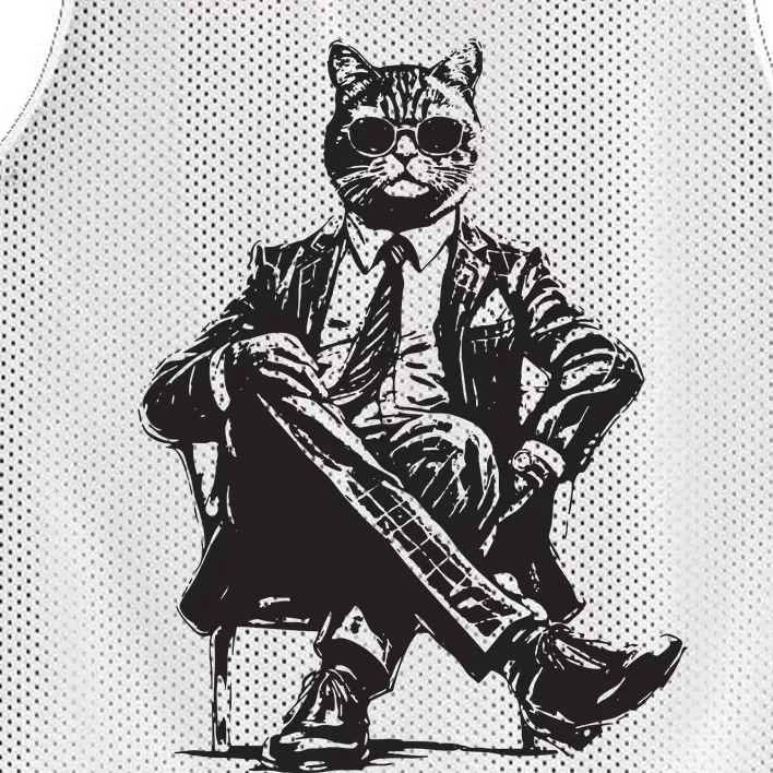 Cat Funny Cat Of Wall Street Womens TeesCat Mesh Reversible Basketball Jersey Tank