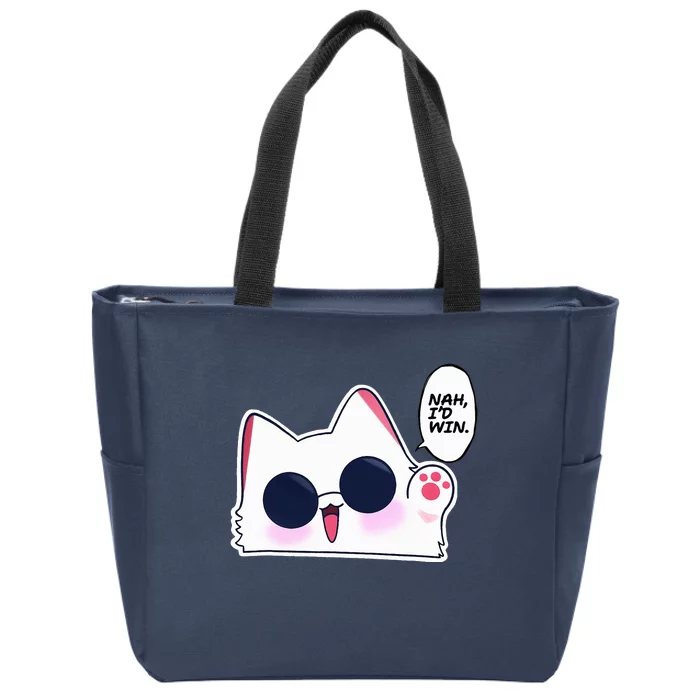 Cute Funny Cat Funny Anime Meme Nah ID Win Gojo Cat Zip Tote Bag