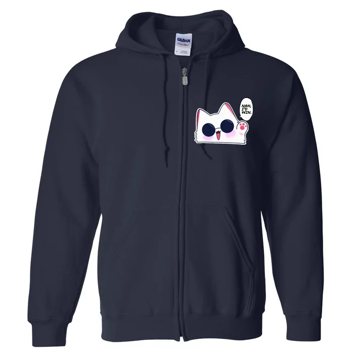 Cute Funny Cat Funny Anime Meme Nah ID Win Gojo Cat Full Zip Hoodie