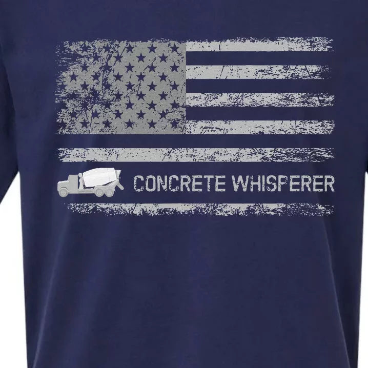 Concrete Finisher Concrete Whisperer American Flag Patriotic Sueded Cloud Jersey T-Shirt