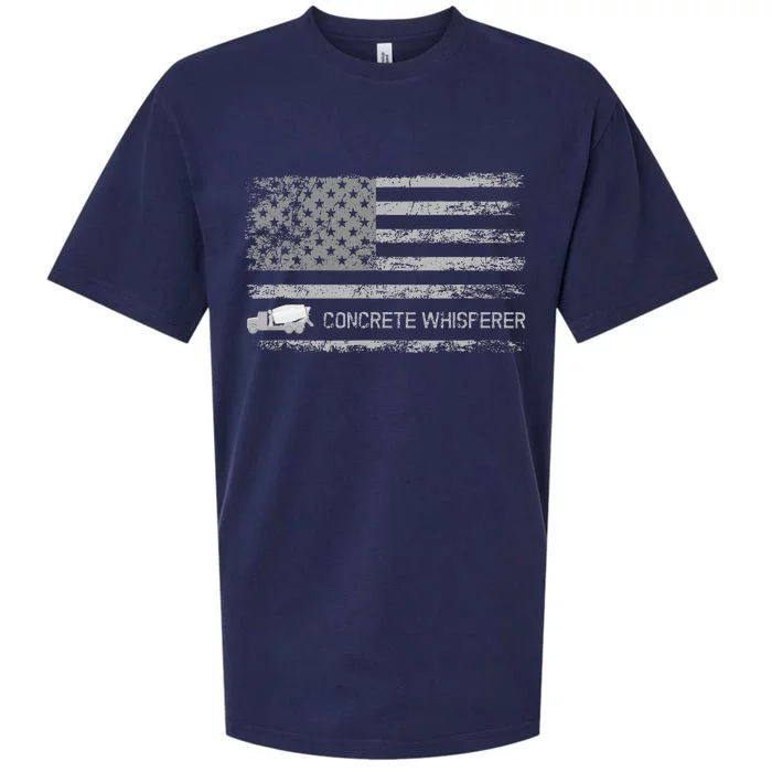 Concrete Finisher Concrete Whisperer American Flag Patriotic Sueded Cloud Jersey T-Shirt