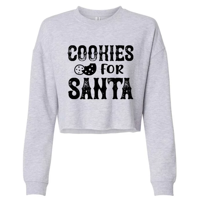 Christmas Funny Cookies For Santa Gift Cropped Pullover Crew