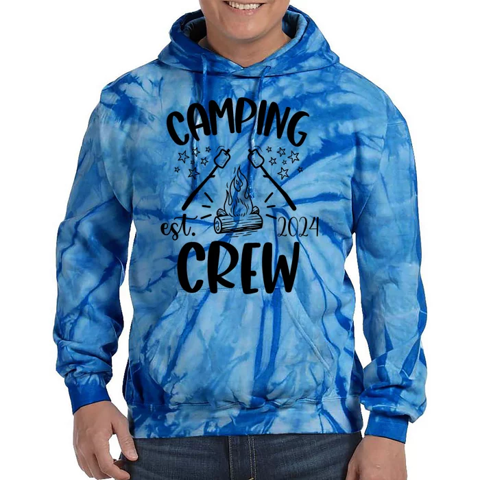 Crew Family Camping Trip Campfire Camping 2024 Gift Tie Dye Hoodie