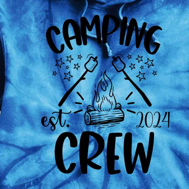 Crew Family Camping Trip Campfire Camping 2024 Gift Tie Dye Hoodie