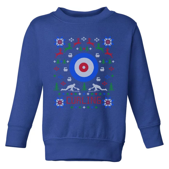 Curling Fan Christmas Ugly Christmas Sweater Curler Gift Toddler Sweatshirt