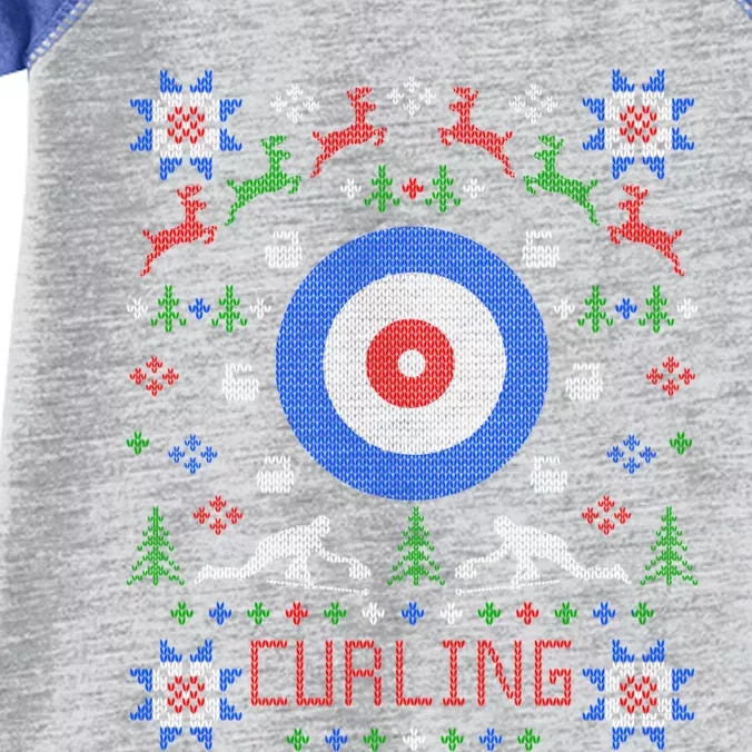 Curling Fan Christmas Ugly Christmas Sweater Curler Gift Infant Baby Jersey Bodysuit