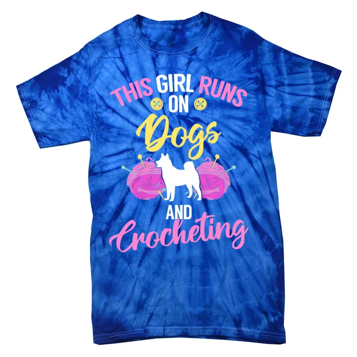 Crocheter Funny Crochet Runs On Dogs And Crocheting Gift Tie-Dye T-Shirt