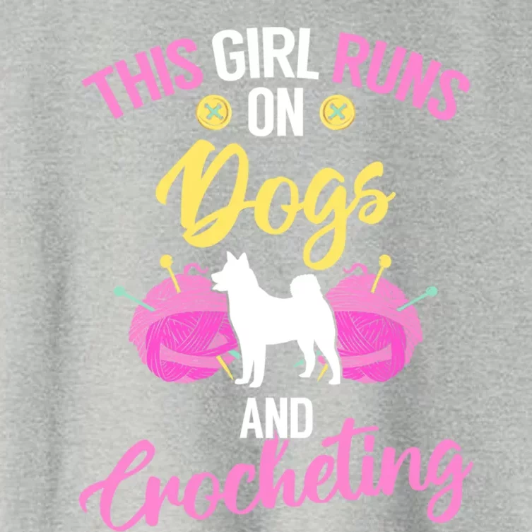 Crocheter Funny Crochet Runs On Dogs And Crocheting Gift Women's Crop Top Tee