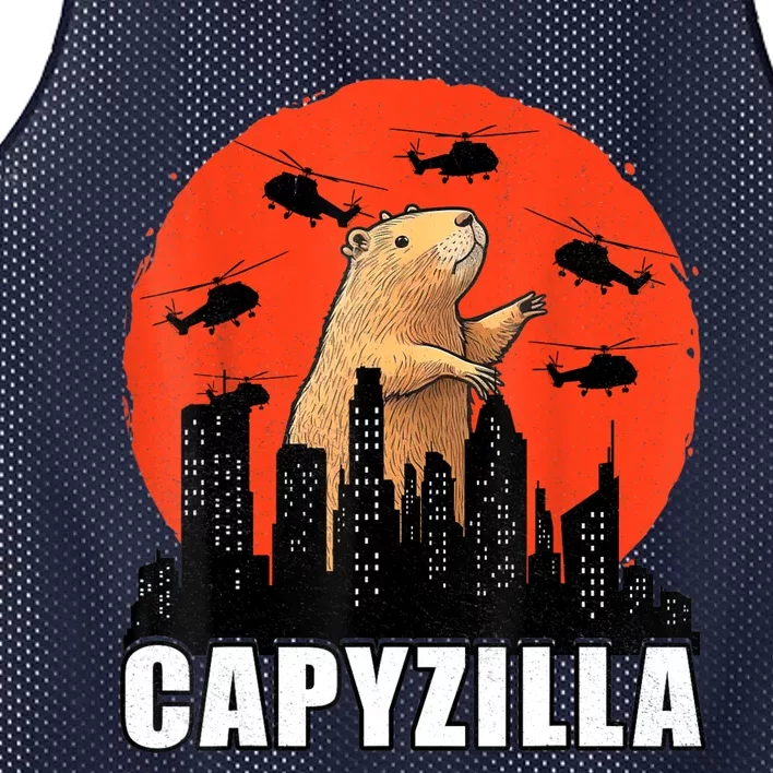 Capybara Funny Capybara Rodent Capyzilla Funny Mesh Reversible Basketball Jersey Tank