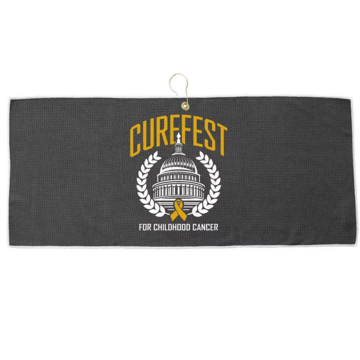 Curefest For Childhood Cancer 2024 In September We Wear Gold Large Microfiber Waffle Golf Towel