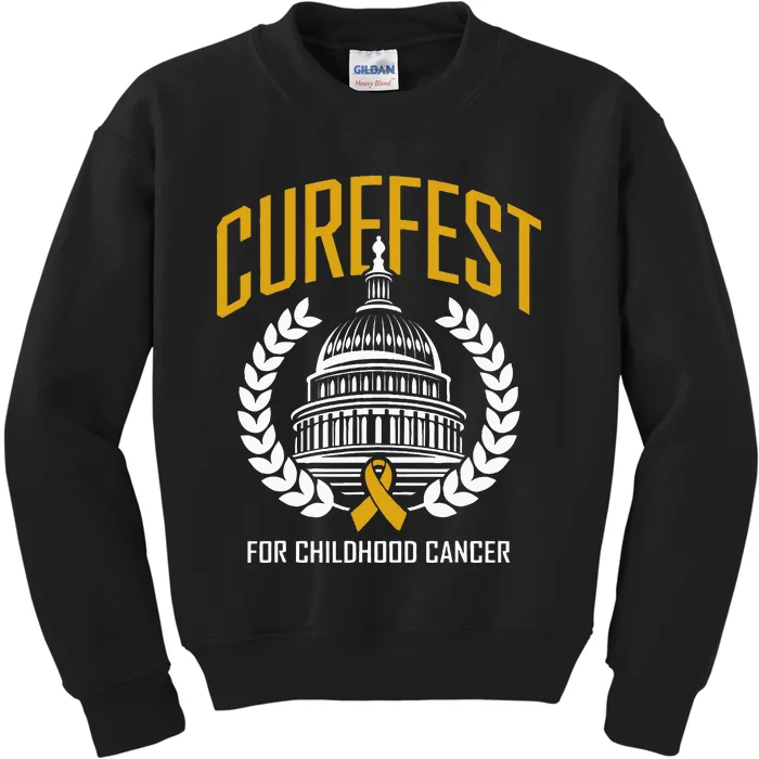 Curefest For Childhood Cancer 2024 In September We Wear Gold Kids Sweatshirt