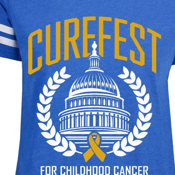 Curefest For Childhood Cancer 2024 In September We Wear Gold Enza Ladies Jersey Football T-Shirt