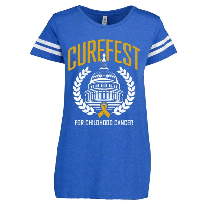 Curefest For Childhood Cancer 2024 In September We Wear Gold Enza Ladies Jersey Football T-Shirt