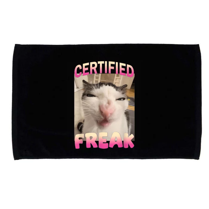 Certified Freak Cat Meme Offensive Memes Funny Cat Love Microfiber Hand Towel