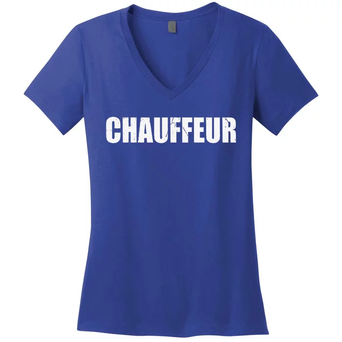 Chauffeur Funny Cute Lazy Easy Simple DIY Halloween Costume Women's V-Neck T-Shirt