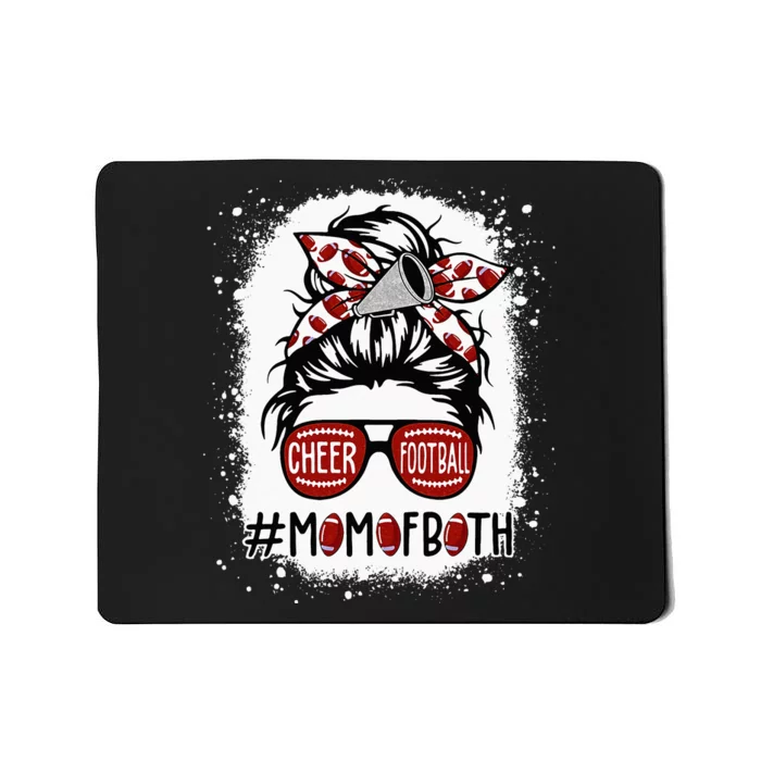 Cheer Football Cheerleading Mom Of Both Messy Hair Bun Mousepad