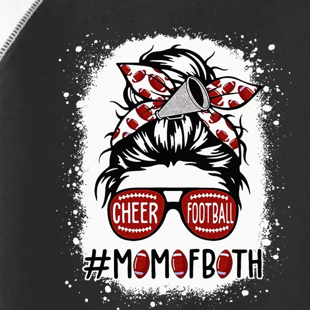 Cheer Football Cheerleading Mom Of Both Messy Hair Bun Toddler Fine Jersey T-Shirt