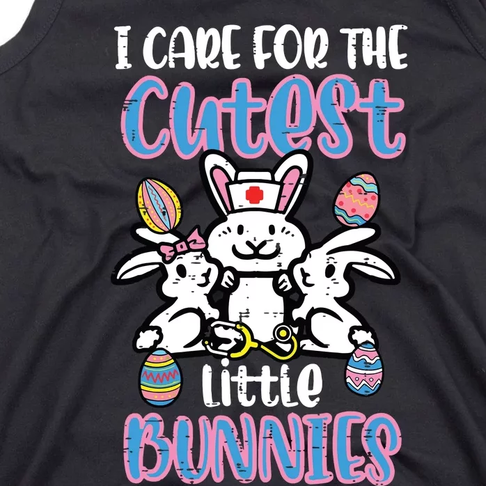 Care For Cutest Little Bunnies Easter Nurse Scrub Top Women Tank Top